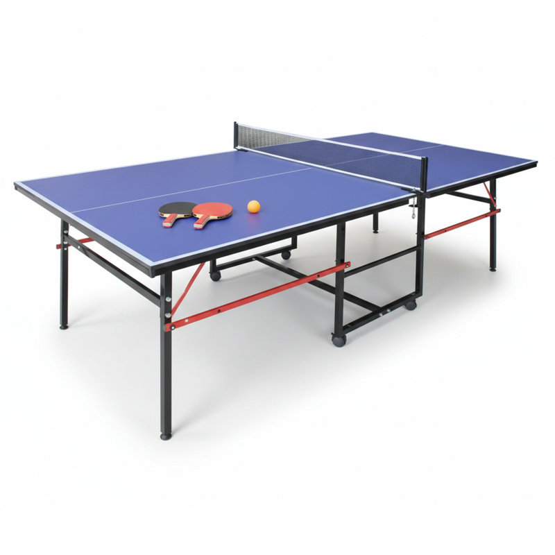 Ensemble de tennis de table pliable et portatif de taille moyenne de 8 pieds pour les jeux d'intérieur avec filet, raquettes et balles
