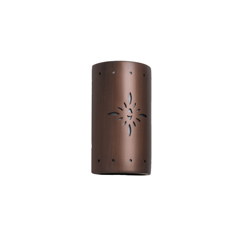 Ninamarie Ceramic Outdoor Wall Light, LED Bulb Included, Rubbed Copper, 13" H x 7.5" W x 4.5" D