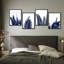 "Blue Botanical Blue and White Tones Modern Artwork Minimalist Wall Decor" 4 pièces-101519810-101519811