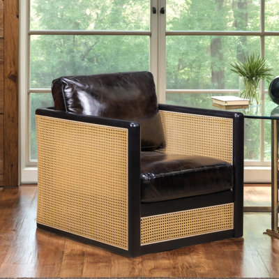 Fauteuil pivotant en cuir véritable 28 po Nassau CAL117