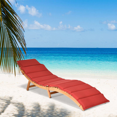 Chaise longue d'extérieur pliante en eucalyptus