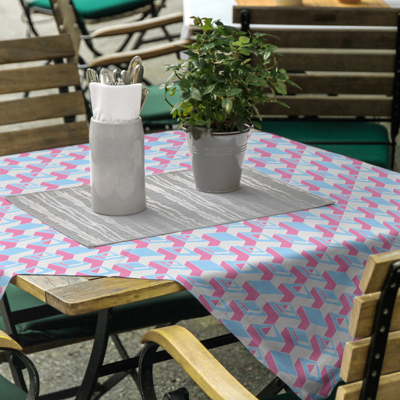 Nappe de gratte-ciels classiques, Bleu sarcelle / rose / blanc