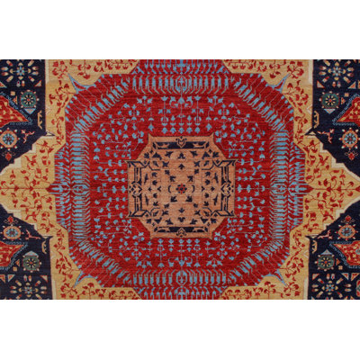 Abrego One-of-a-Kind 9'3 X 12'2 Wool Area Rug in Blue