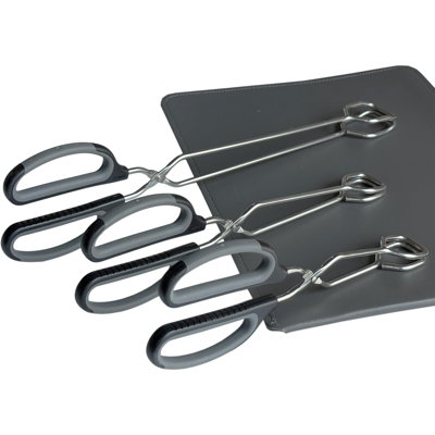 Set Of 3 Stainless Steel Scissor Tongs
