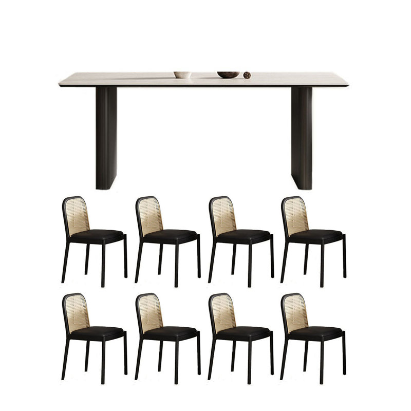 Table à manger moderne en bois massif simple et chaises, H 29,52 po x L 70,86 po x l 35,43 po