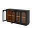 Buffet avec portes en verre et armoire arquée avec tablettes réglables-121377877