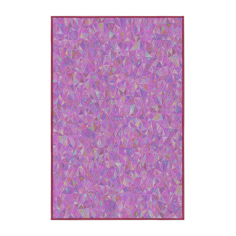 Tapis rose motif/mauve/bleu Millville, Rectangle 5 pi x 7 pi