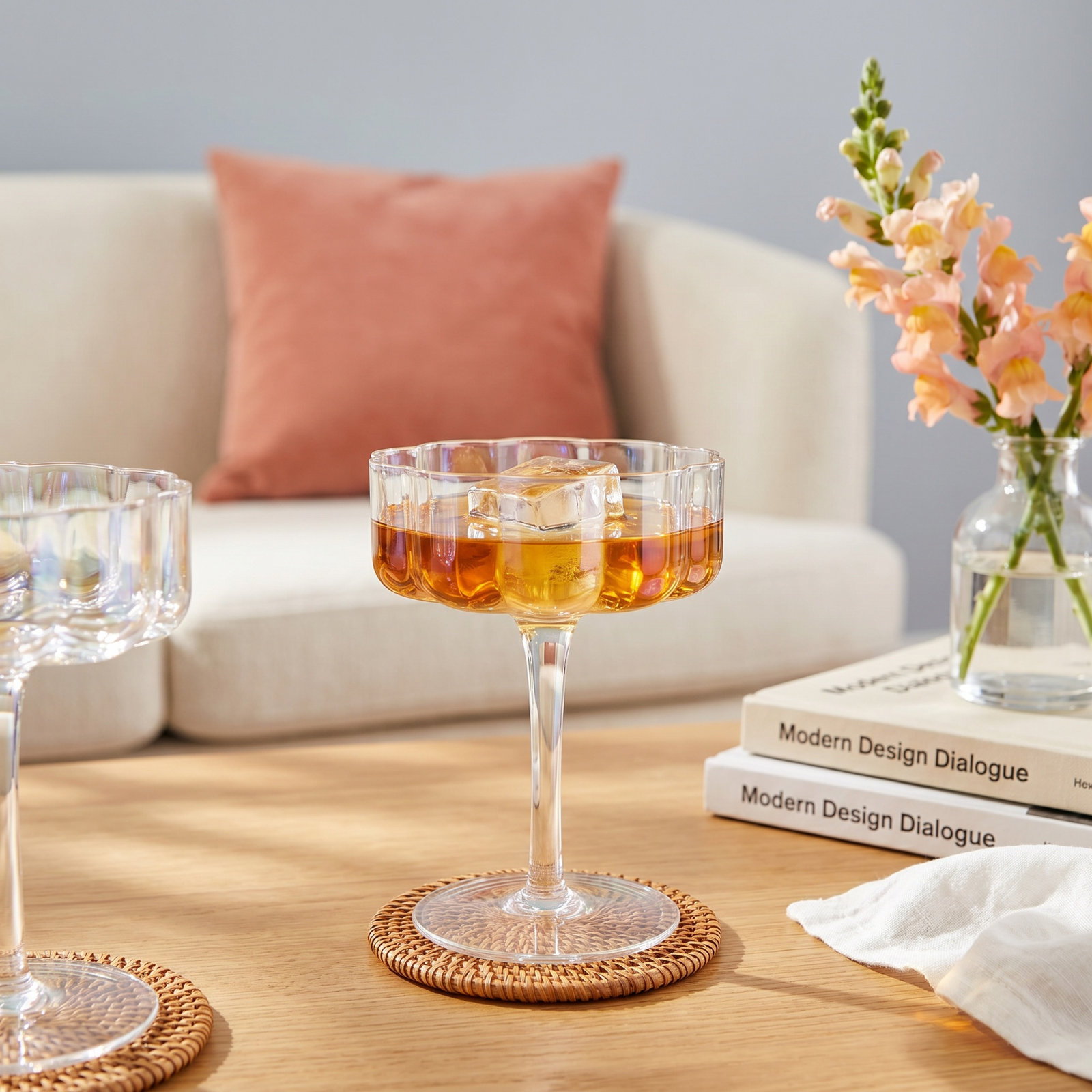 Mungle Handblown Coupe Glass, Luster