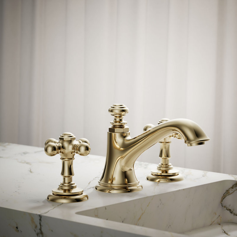Artifacts® Bathroom Sink Cross Handles, Vibrant French Gold