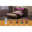 Base de lit plateforme polyvalente avec beaucoup de rangement, lumières DEL, station de charge et tablettes pour une chambre à coucher confortable et organisée