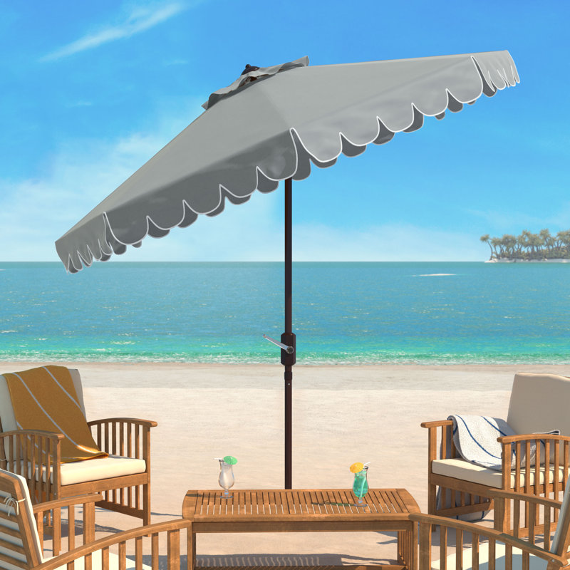 Parasol de marché 8,4 pi Pedrick, Taupe / Blanc