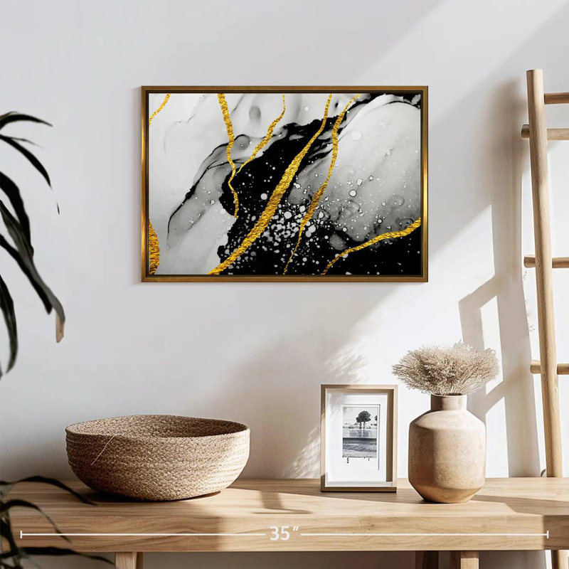 Gold Foil Catriona, 19" X 13", Floating Frame Gold