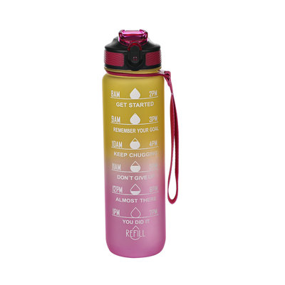 Bouteille d'eau Motivation Bouteille d'eau avec marqueur 32 oz, ouverture à éjection BPA avec large ouverture étanche et débit d'eau rapide pour le sport en plein air