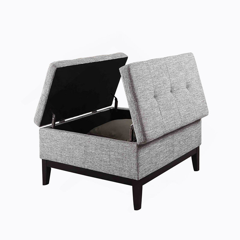 Grande table basse avec rangement 18 po, beige et gris