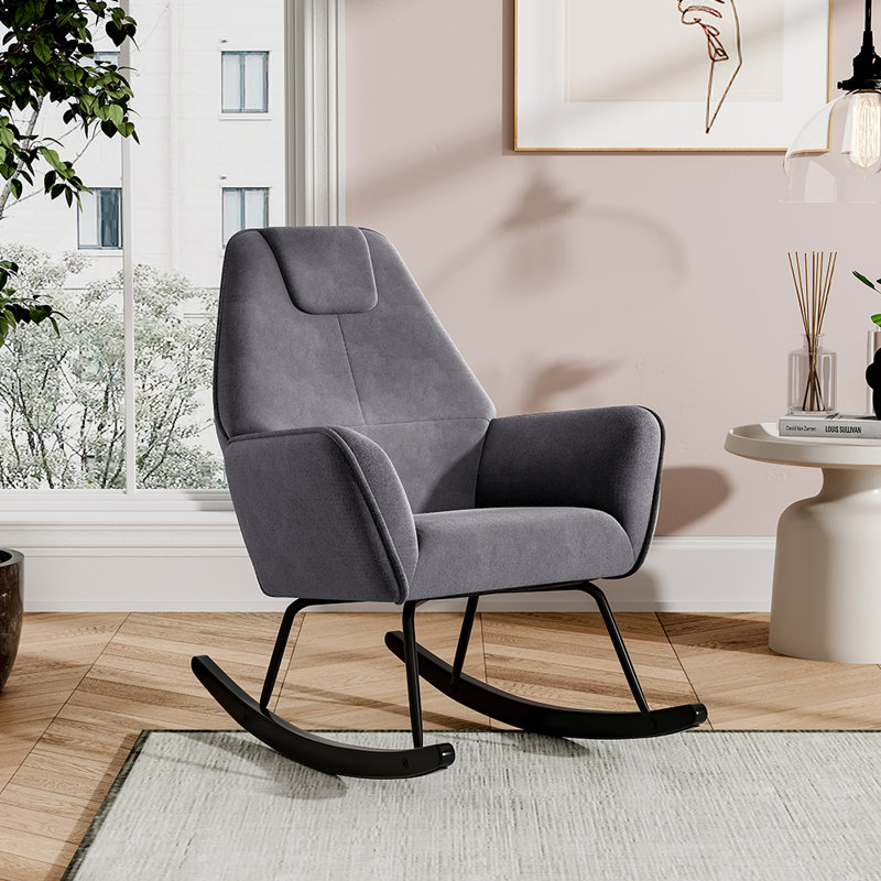 Frosted Velvet Rocking Chair