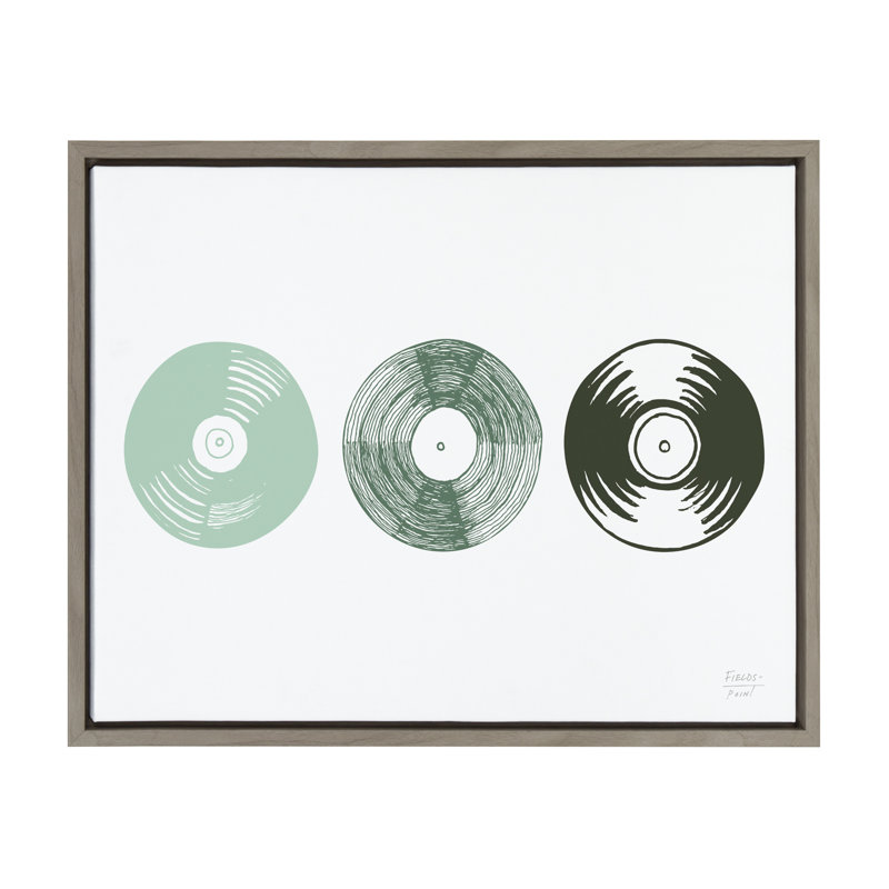 Trois disques par déclaration de biens encadrés, reproduction d'art sur toile