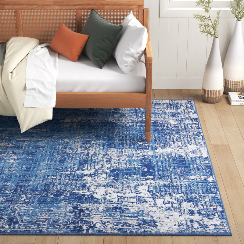 Tapis bleu / bleu marine Michiel, Rectangle 6 pi x 9 pi