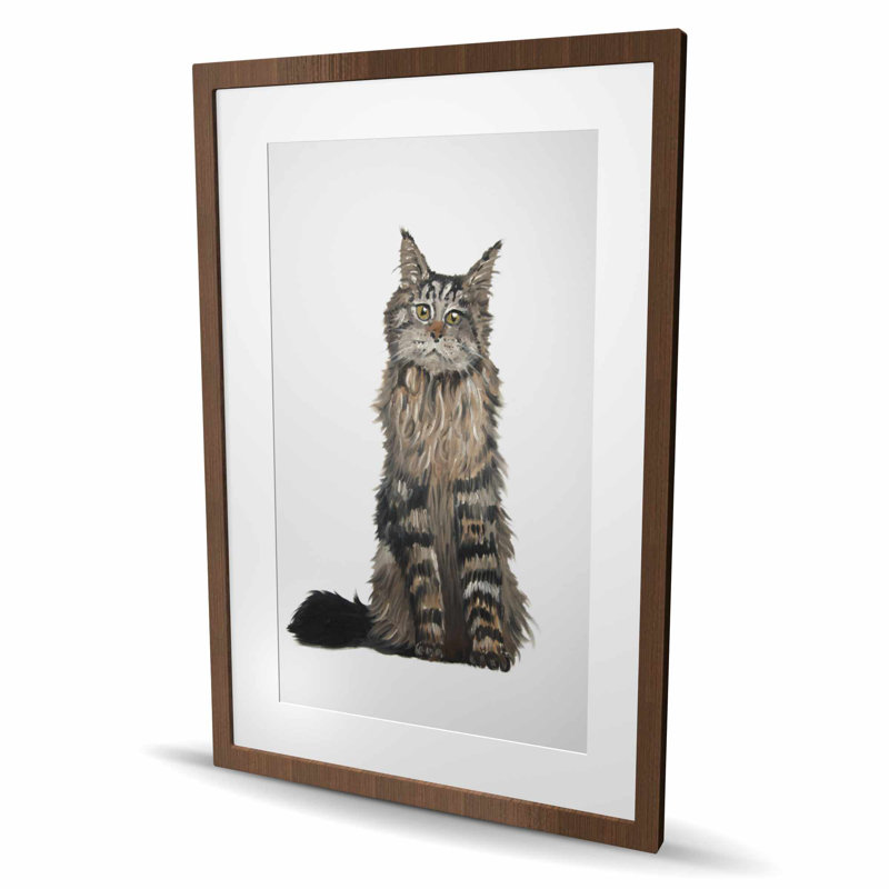 Reproduction matte encadrée gris Maine Cat