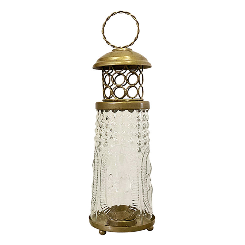 Metal Tabletop Lantern, 7" H x 2.75" W x 2.75" D