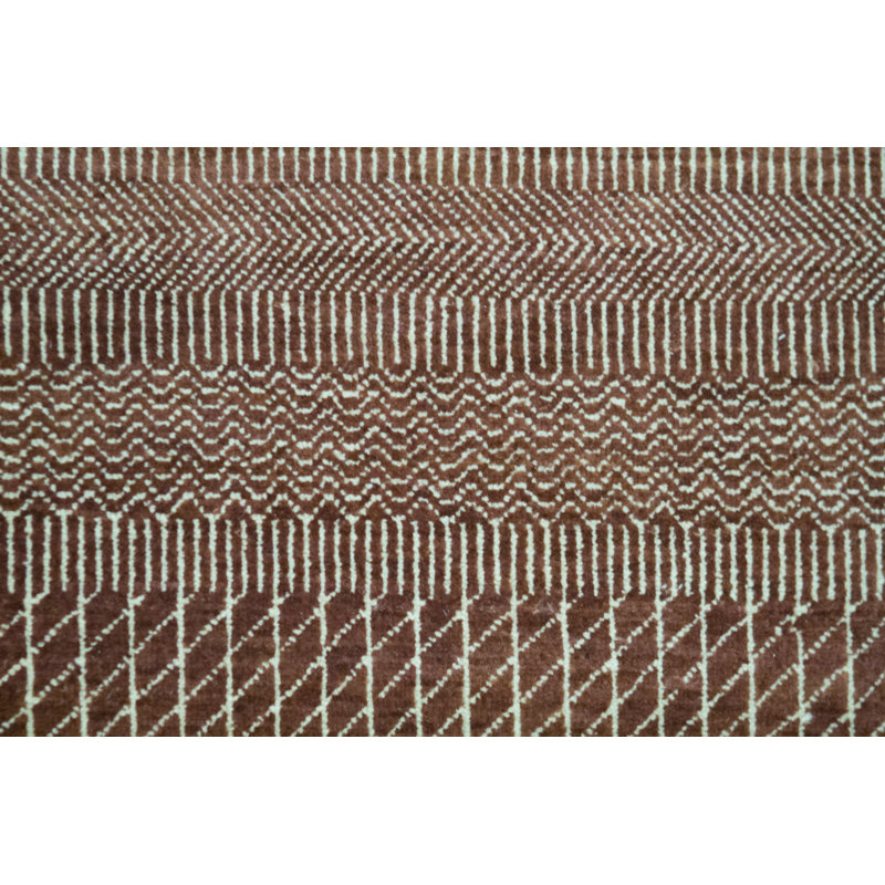 Tapis rouille et ivoire noué à la main de haute qualité
