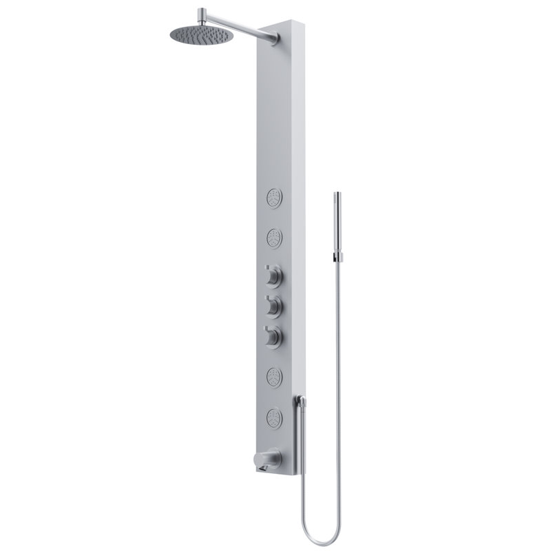 Panneau de douche 59,06 "avec pomme de douche fixe Bowery, Acier inoxydable