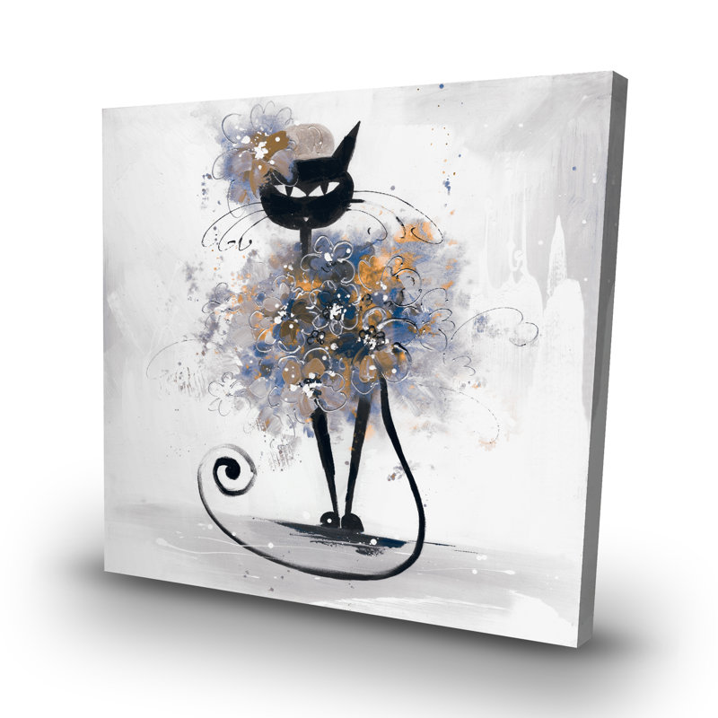 Cartoon cat - 32"x32" art on canvas