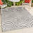 Maribo High-Low Abstract Groovy Striped Gray/Ivory Indoor/Outdoor Rug-1156786630