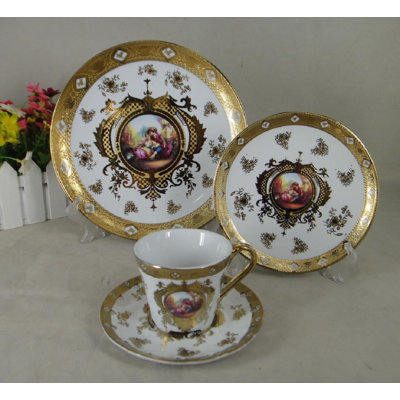 Liskeard Piece Porcelain China Dinnerware Set - Service for 4