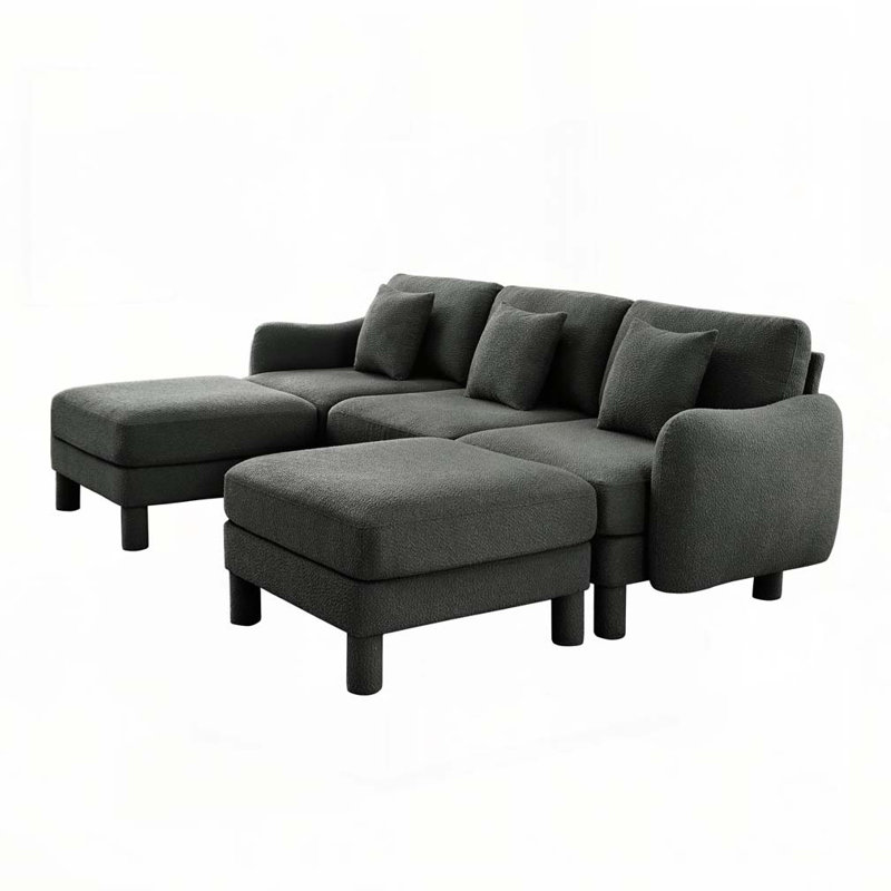 Canapé Boucle, Gris foncé