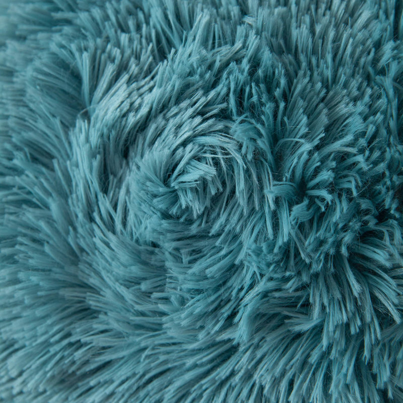 Light Gray Plush Faux Fur Euro Pillow Covers, Set of 2