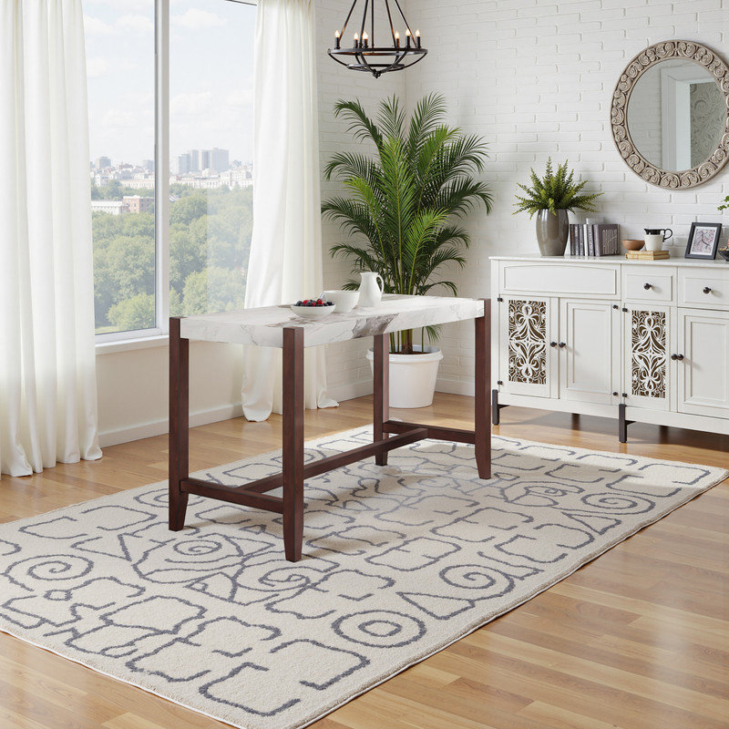 Counter Height Dining Table, White