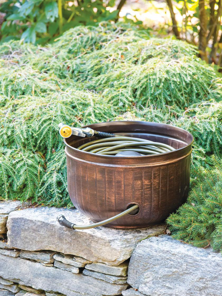 Brushed Bronze Garden Hose Pot