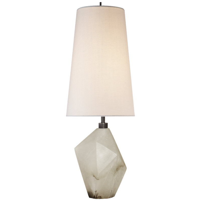 Halcyon Accent Cordless Table Lamp in Alabaster with Linen Shade