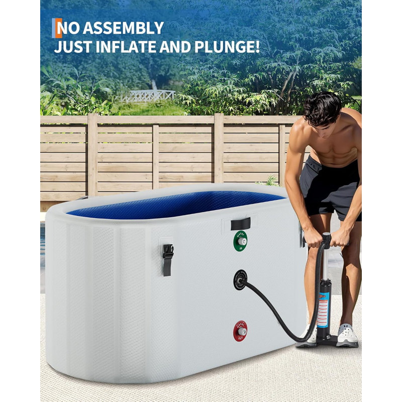 248 Gallon Inflatable Ice Bath Tub for Athletes - Water Chiller Compatible, Insulated Lid, Portable Cold Plunge for Recovery Therapy