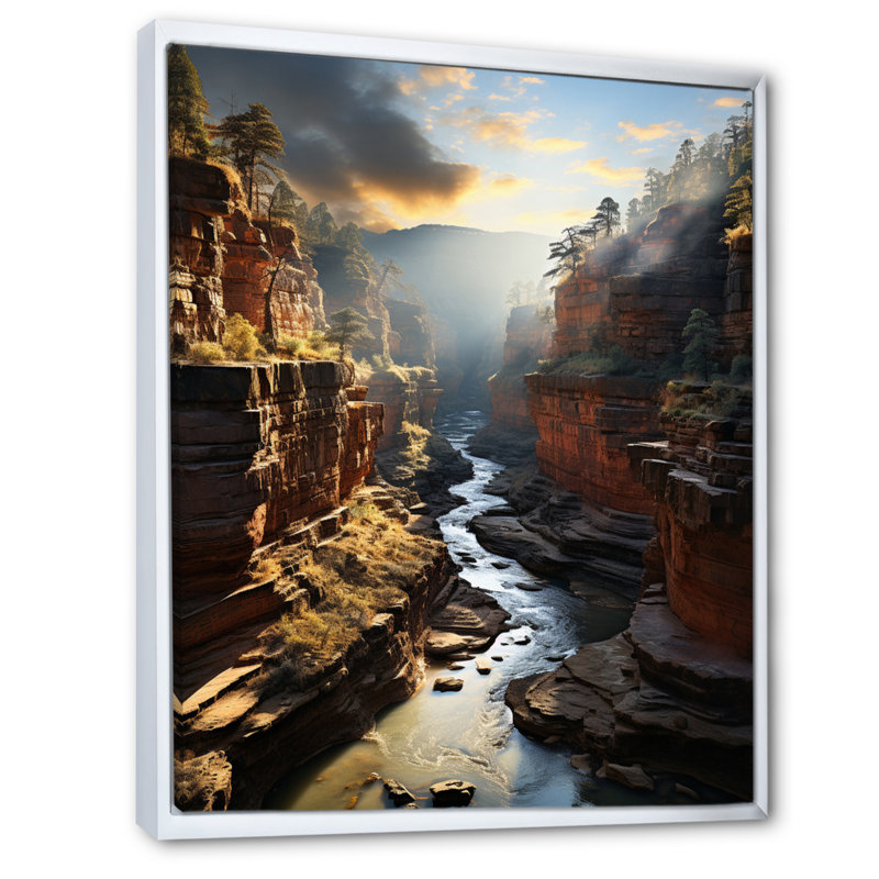 Photographie d'un canyon - Étreinte éternelle II - reproduction, H 20 po x l 12 po x P 1 po, Cadre flottant blanc