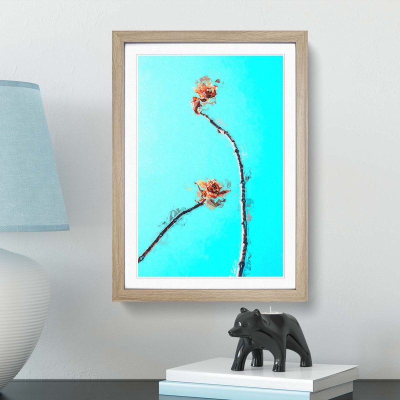 Flowers in Nigeria in Abstract - Picture Frame Painting Print, 91cm H x 60cm W x 2cm D, Oak