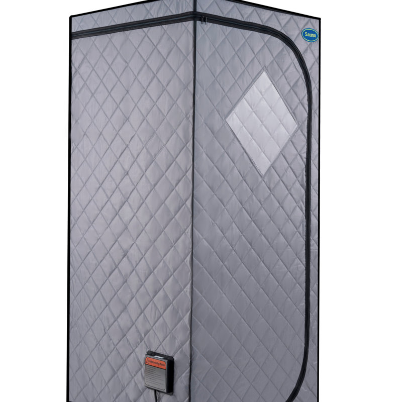Portable Full Size Grey Infrared Sauna Tent–Personal Home Spa, With Infrared Panels, Heating Foot Pad, Controller, Foldable Chair ,Reading Light. Easy To Install. Fast Heating, With FCC Certification