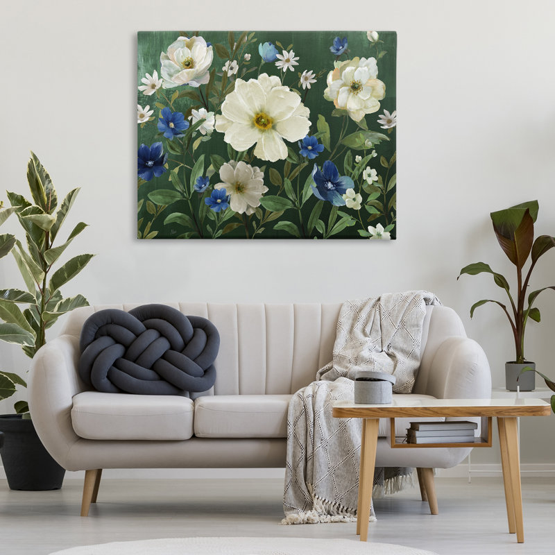 Art mural sur toile Blooming Flowers in Nature, design par Nan, 36" H x 48" W