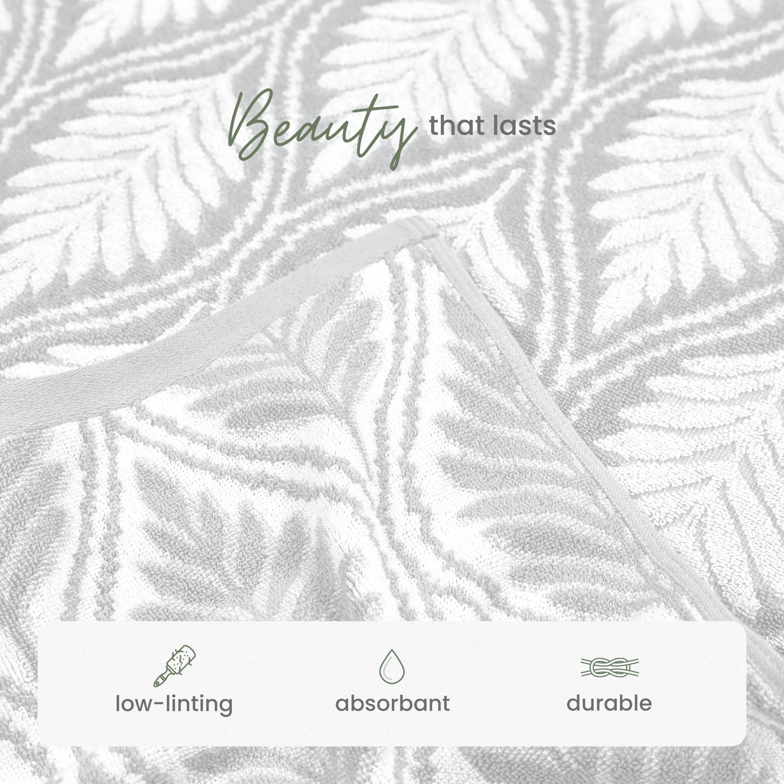 Branden Bath Towel, Fern Ogee Grey