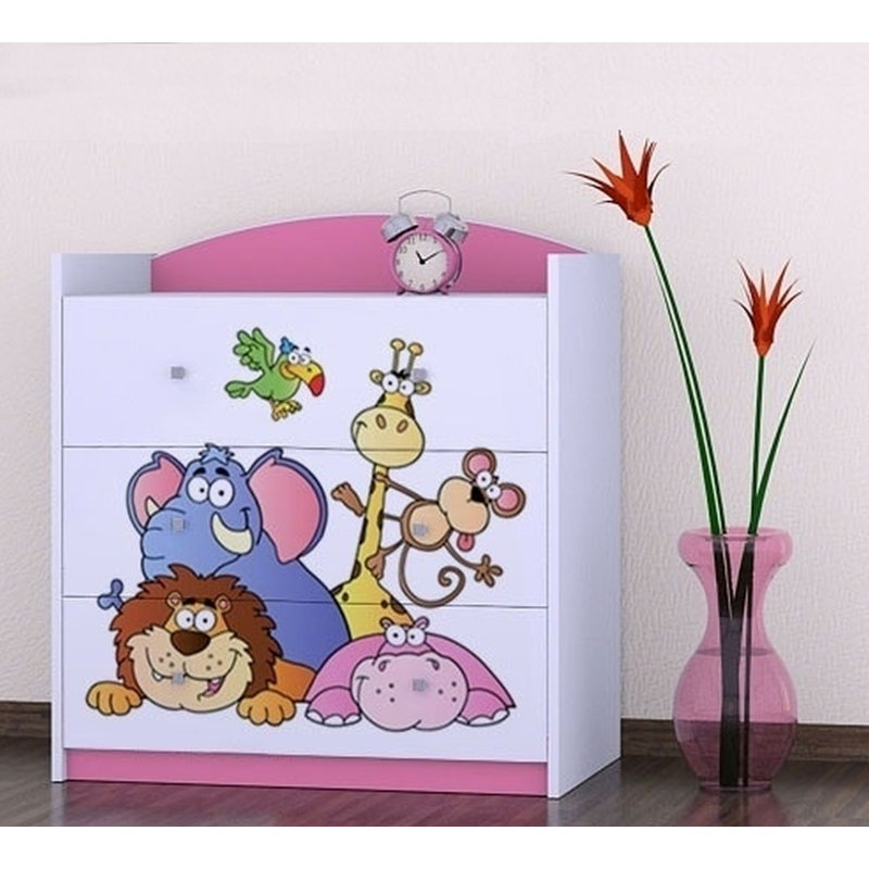 Nord 3 Drawer Chest, Pink
