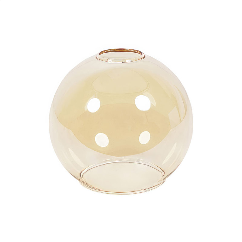 13cm H Glass Round Pendant Shade, Yellow