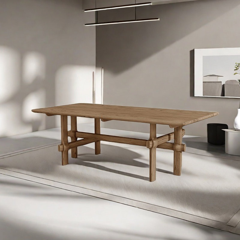 Solid wood ash unique dining table, 29.53"H x 78.74"L x 35.43"W