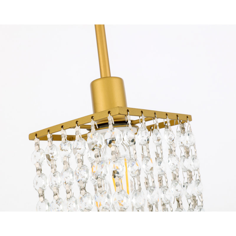 Luminaire suspendu carré à 1 lumière Grandy, Laiton