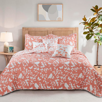 Ensemble de courtepointe 6 pièces en microfibre imprimée