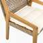 Ensemble repas d'extérieur - table Hermosa en bois d'acacia de qualité supérieure et chaises en osier avec coussin crème pour une expérience culinaire confortable, convient aux grands rassemblements (1 table + 4 chaises)