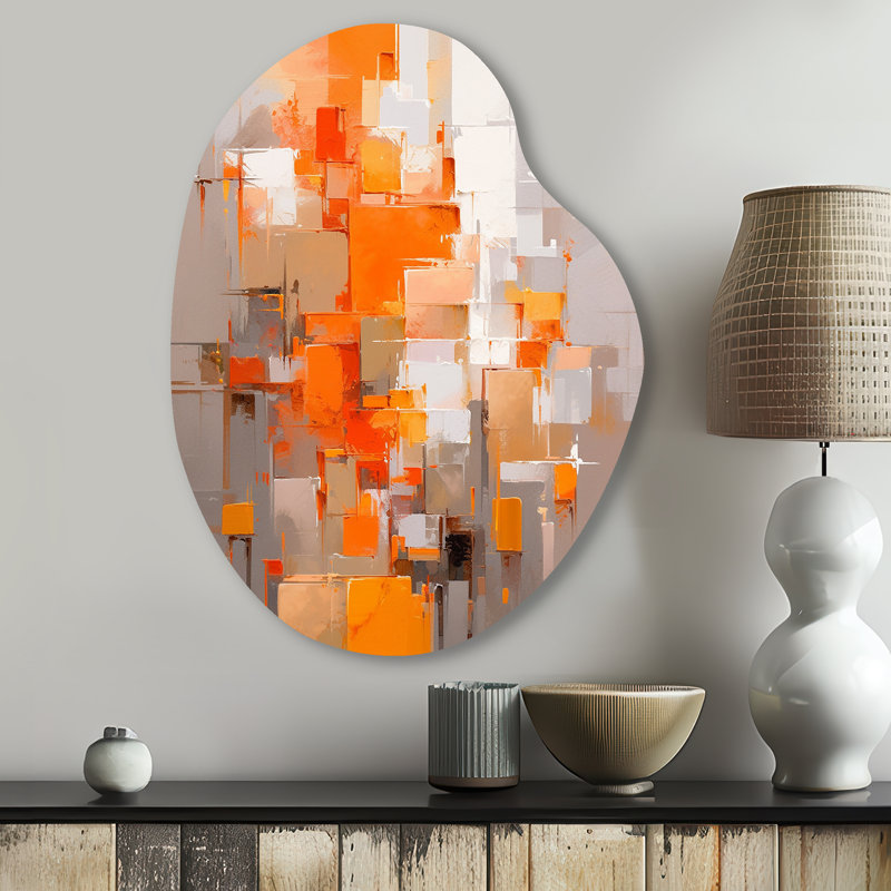 Claiton - cubisme asymétrique, art mural, sculpture murale en métal de forme unique, H 30 po x l 22 po