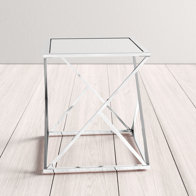Table de bout Changa, Transparent, Chrome