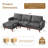97" Modular Sectional Sofa, L-shaped Couch With Movable Ottoman, Comfy Corduroy Couch With Spring Cushion-1352472287