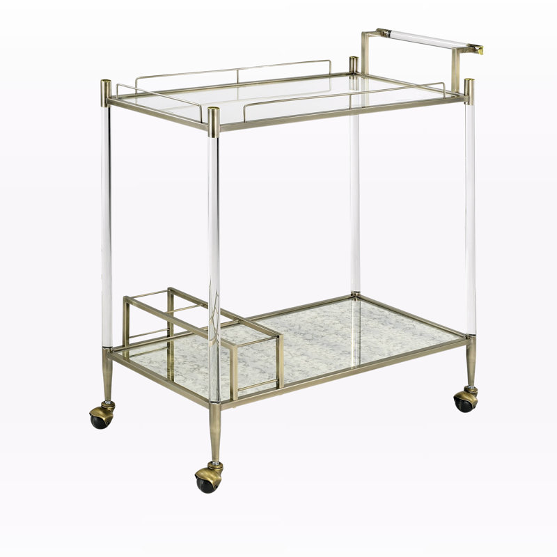 Chariot de service Pax avec miroir antique et laiton métallique