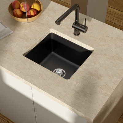 Quartz 18" X 16" Granite Composite Undermount Bar Sink Quartz Single Bowl Kitchen Wet Bar Sink